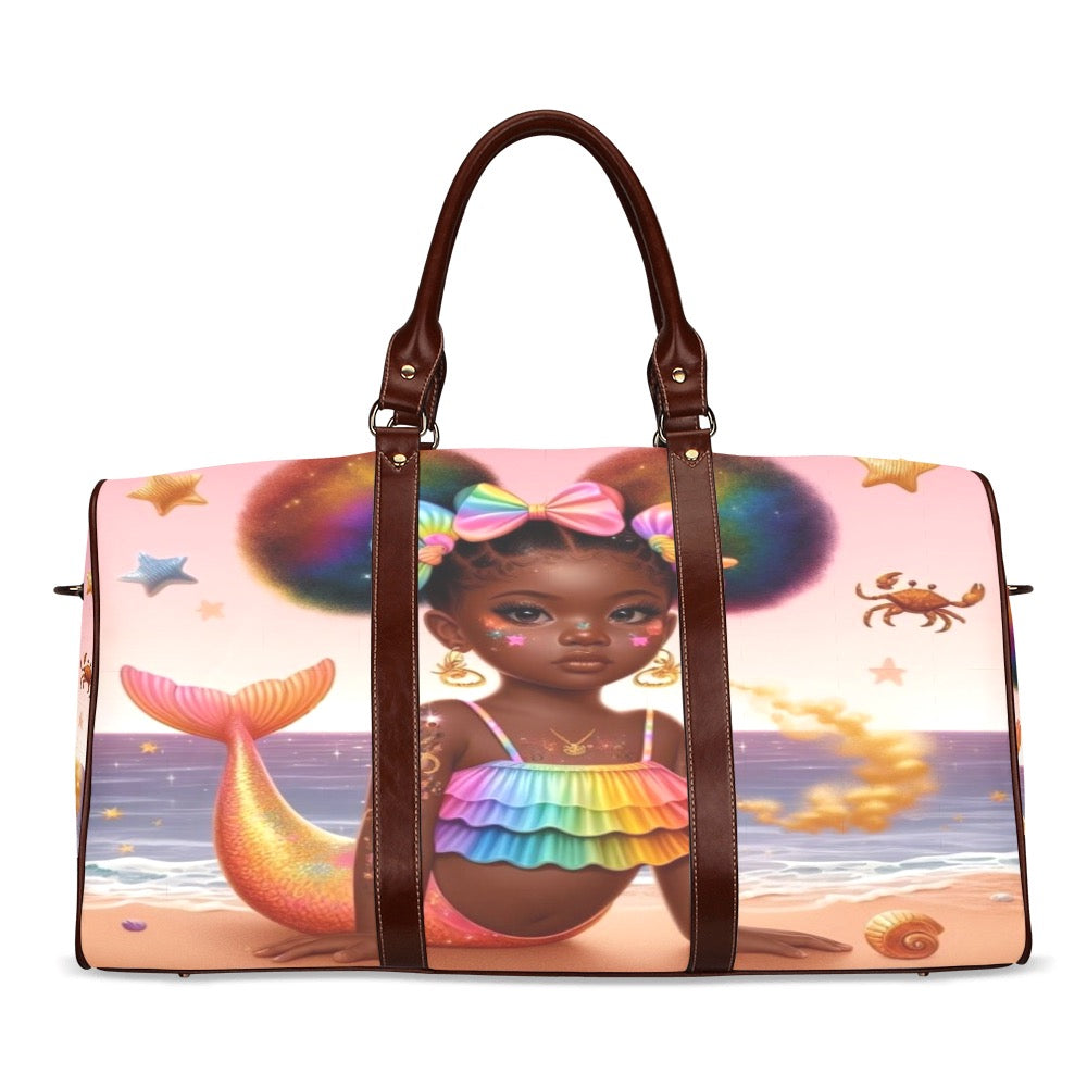 Melanin Mermaid Kids Edition Waterproof Travel Bag/Large